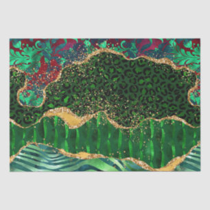Green Safari Animal Print Agate Tissuepapier