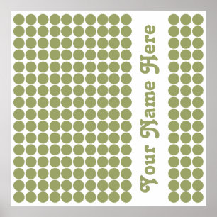 Green Safari Dot met naam Poster