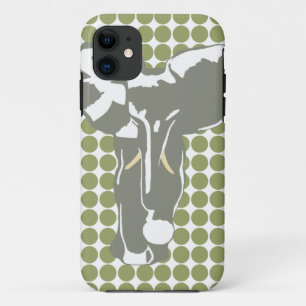 Green Safari Dot met Pop Art Elephant iPhone 11 Hoesje
