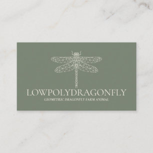 Green Sage Animal Lowpoly Dragonfly Visitekaartje
