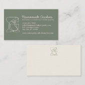 Green Sage Cream One Side Food Bakery Cook Visitekaartje (Voorkant / Achterkant)
