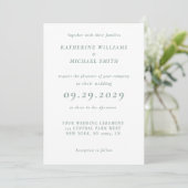 Green Sage Elegant Wedding Invitations (Debout devant)