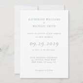 Green Sage Elegant Wedding Invitations (Devant)