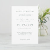 Green Sage Elegant Wedding Invitations (Debout devant)
