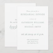 Green Sage Elegant Wedding Rehearsal Invitations (Devant / Derrière)