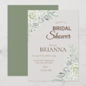 Green Sage Floral Vrijgezellenfeest Kaart (Voorkant / Achterkant)