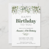 Green Sage Invitation de fête d'anniversaire (Devant)