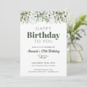 Green Sage Invitation de fête d'anniversaire (Debout devant)