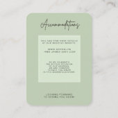 Green Sage Minimal Wedding Accommodation Informatiekaartje (Achterkant)