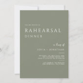 Green Sage Minimalist RAHEARSAL Dinner Wedding Kaart (Voorkant)