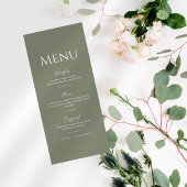 Green Sage Minimalistische Elegante Huwelijk Menu