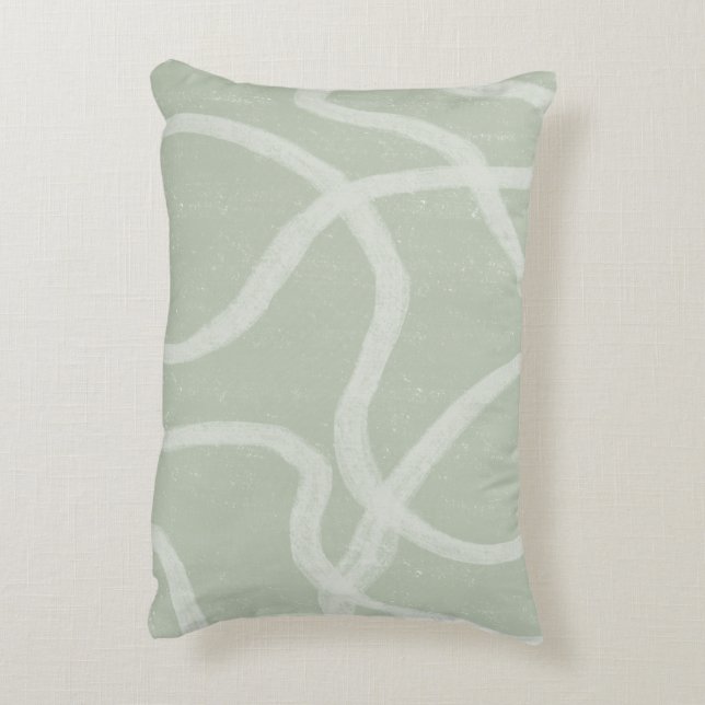 Green Sage White - Abstract Sierkussen Accent Kussen (Achterkant (Verticaal))