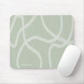 Green Sage White - moderne abstracte aangepaste Mu Muismat (Met muis)