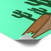 Green Saguaro Cactus Desert Sunrise Poster (Hoek)