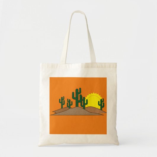 Green Saguaro Cactus Desert Sunrise Thunder_Cove Tote Bag (Voorkant)