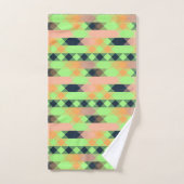 green, salmon, orange geometric bad handdoek (Handdoek)