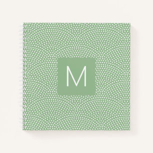 Green Same Komon (haaienhuid) Monogrammed Notitieboek