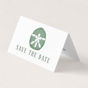 Green Sand Dollar, foto Save the Date Card Visitekaartjes