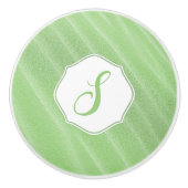Green Sand Ripples Monogram Ceramic Pull Keramische Knop (Voorkant)