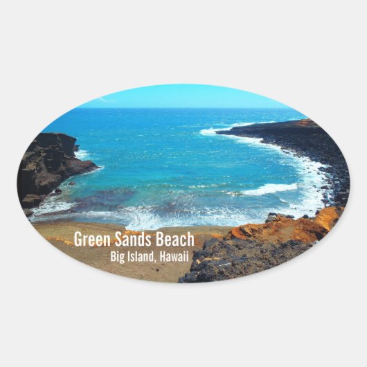 Green Sands Beach Big Island Hawaii stickers (Devant)
