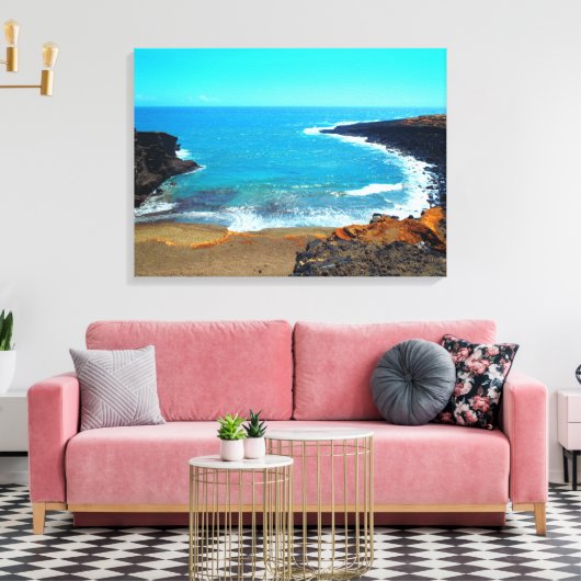 Green Sands Beach groot eiland Hawaii canvas print (Insitu (Woonkamer))