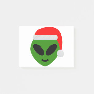 green santa alien emoji post-it® notes