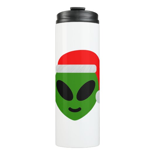 green santa alien emoji thermosbeker (Voorkant)