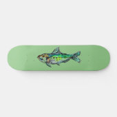 Green Sardine-Waterverf Skateboard (Horizontaal)