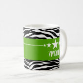 Green Sassy Star Zebra Mug (Devant droit)