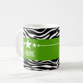 Green Sassy Star Zebra Mug (Devant gauche)