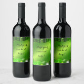 Green Satin en Sparkles Party | Aangepast Wijn Etiket (Flessen)