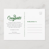Green Save Date Afstuderen Photo Bold Arch Script Uitnodiging Briefkaart (Achterkant)