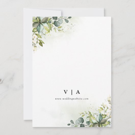 Green Save The Date avec Carte photo (Dos)