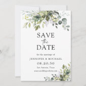 Green Save The Date Cards (Devant)