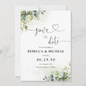Green Save The Date Cards (Devant)