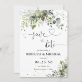 Green Save The Date Cards (Devant)