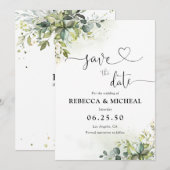 Green Save The Date Cards (Devant / Derrière)