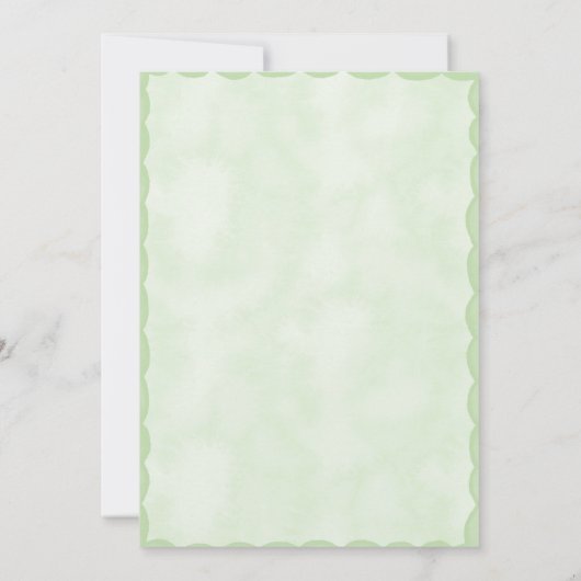 Green Scallop Baby shower Uitnodiging (Achterkant)