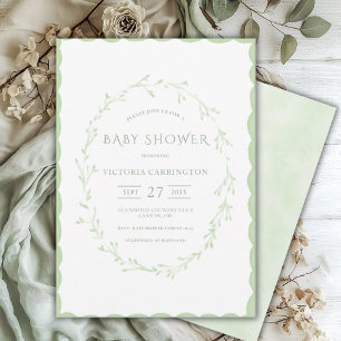 Green Scallop Lijst Baby shower Kaart