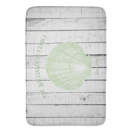 Green Scallop Shell Bath Mat (Voorkant Verticaal)