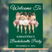 Green Script Christmas Bachelorte Party Bienvenue (Neutre)