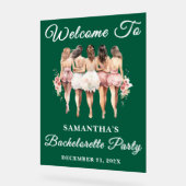 Green Script Christmas Bachelorte Party Bienvenue (Angle)