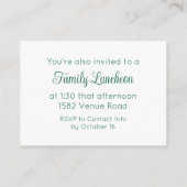 Green Script Temple Sealing & Repas Invitation (Dos)