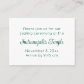 Green Script Temple Sealing & Repas Invitation (Devant)
