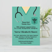 Green Scrubs Nurse Carte de remerciements (Debout devant)