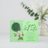Green Seal Save the Wedding Date Invitation (Debout devant)