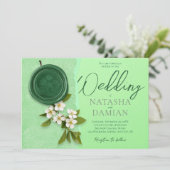 Green Seal Wedding Invitation (Debout devant)