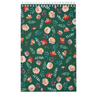 Green Seamless Floral Pattern Kalender
