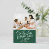 Green Sending Love from Our Bubble to Yours Photo Feestdagenkaart (Staand voorkant)