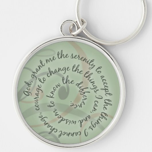 Green Serenity Prayer Sleutelhanger (Voorkant)